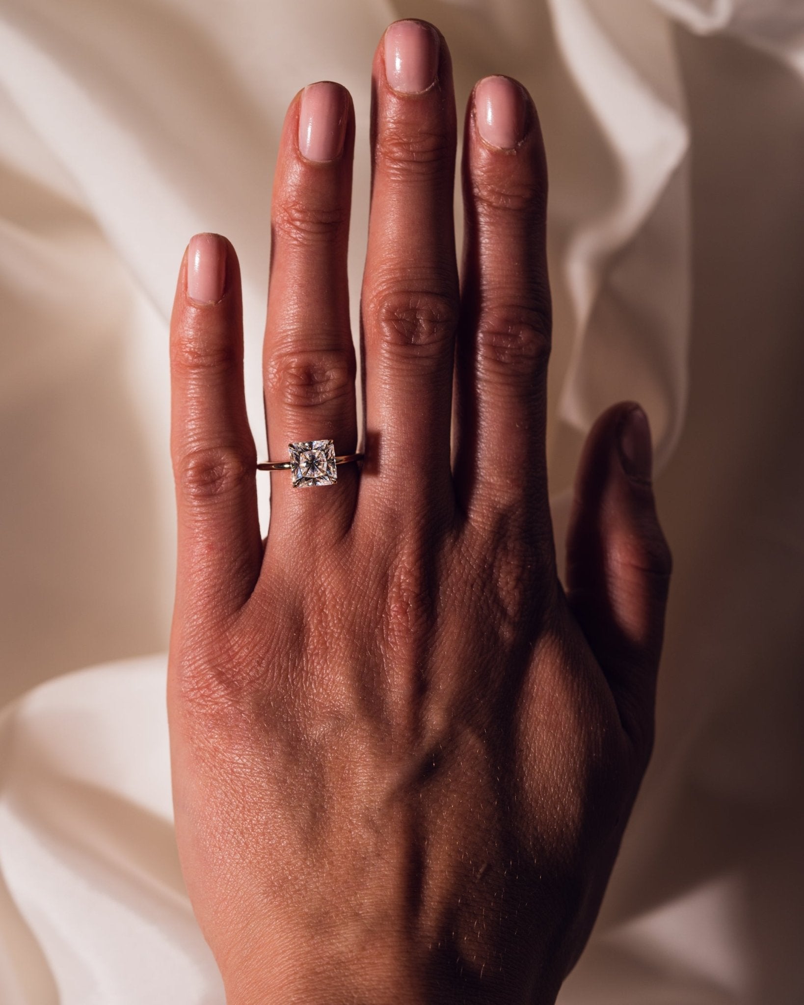 Cushion Hidden Halo Lab Grown Diamond Engagement Ring